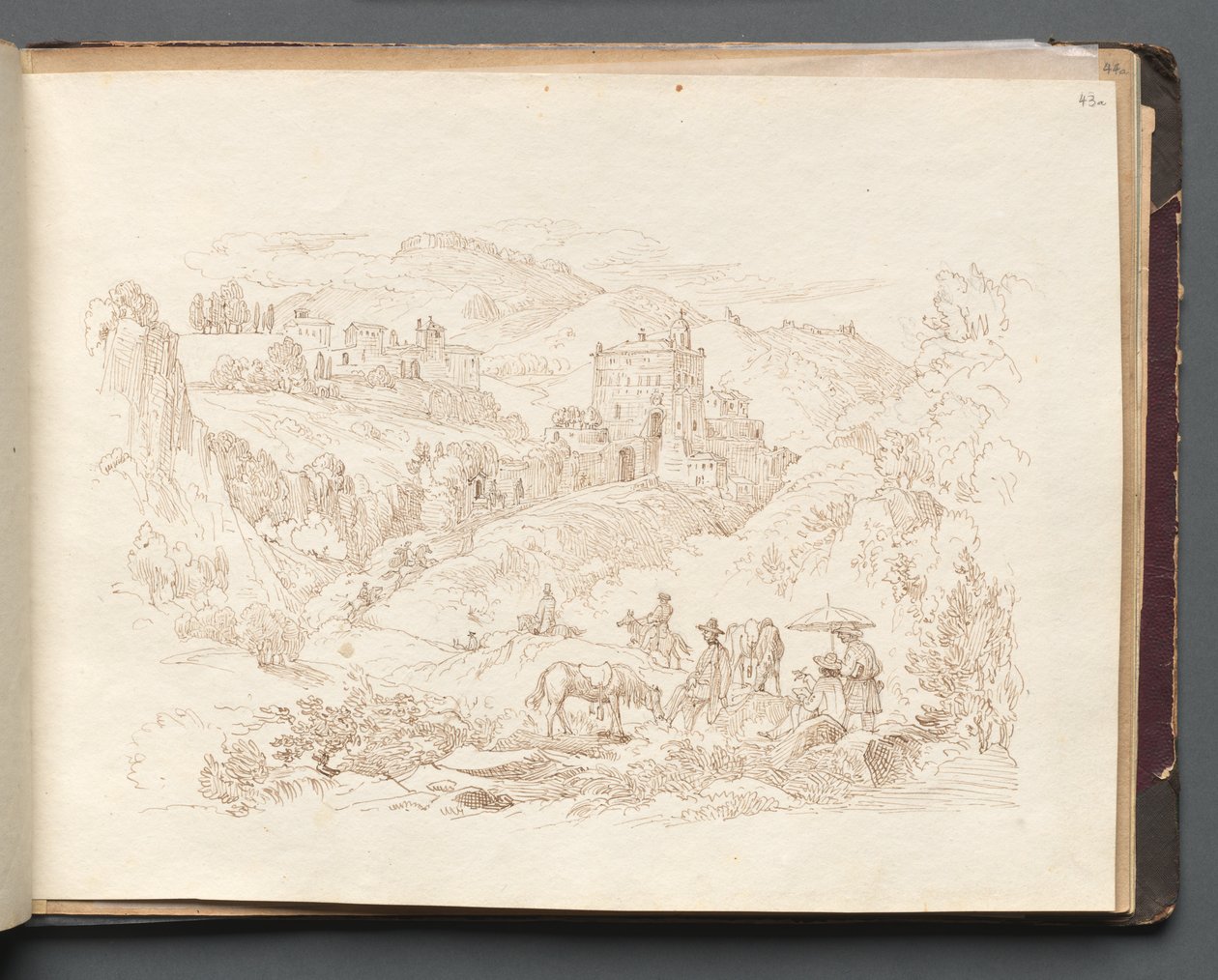 Album con Vedute di Roma e Dintorni, Studi di Paesaggio, pagina 43a: Paesaggio Romano da Franz Johann Heinrich Nadorp