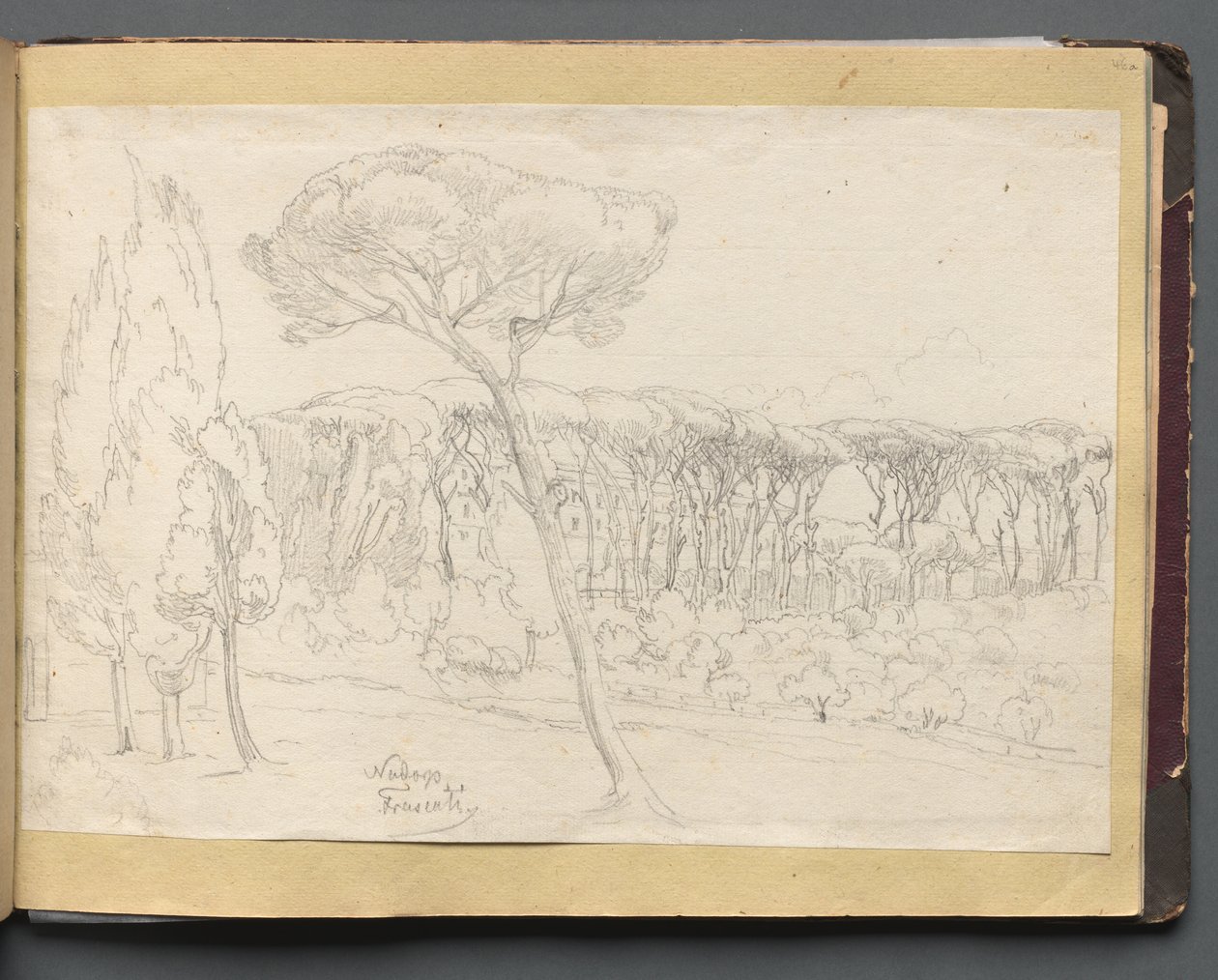 Album con Vedute di Roma e Dintorni, Studi di Paesaggio, pagina 46a: Frascati da Franz Johann Heinrich Nadorp