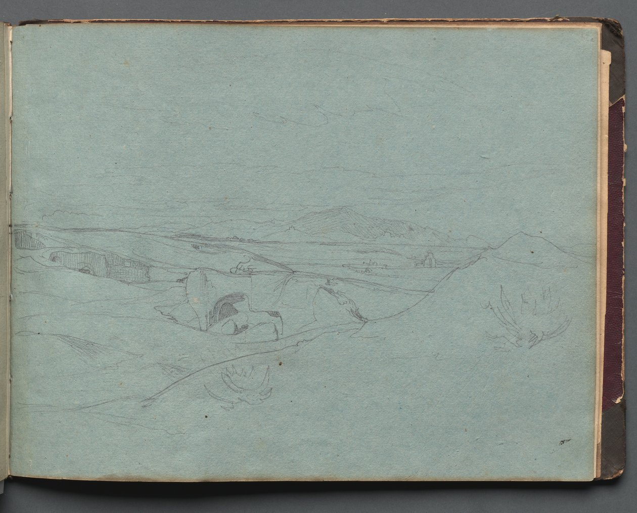 Album con vedute di Roma e dintorni, studi di paesaggio, pagina 52a: Paesaggio romano da Franz Johann Heinrich Nadorp