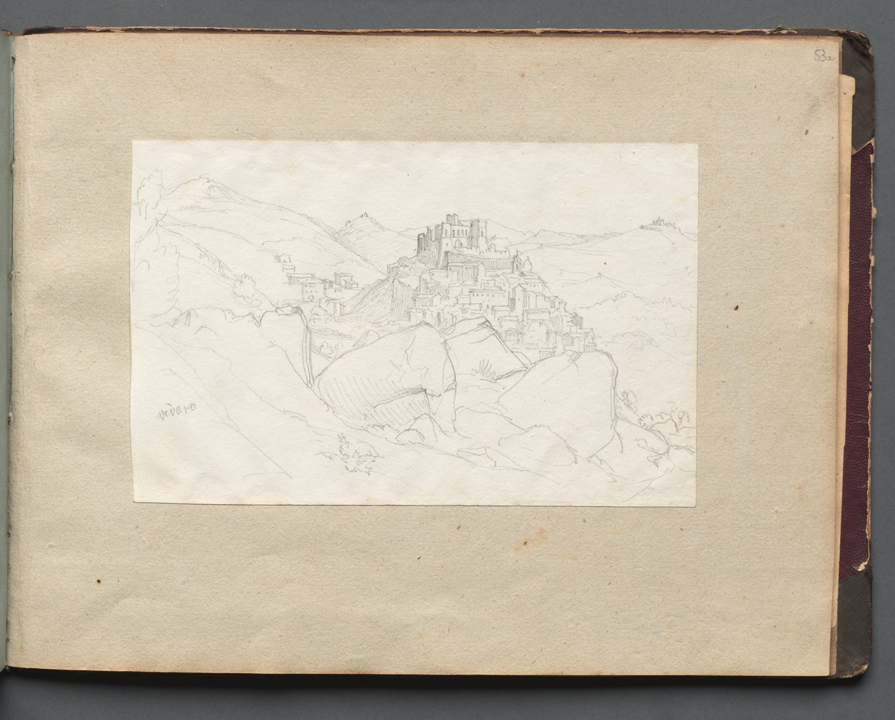 Album con vedute di Roma e dintorni, studi di paesaggio, pagina 53a: Vivaro da Franz Johann Heinrich Nadorp