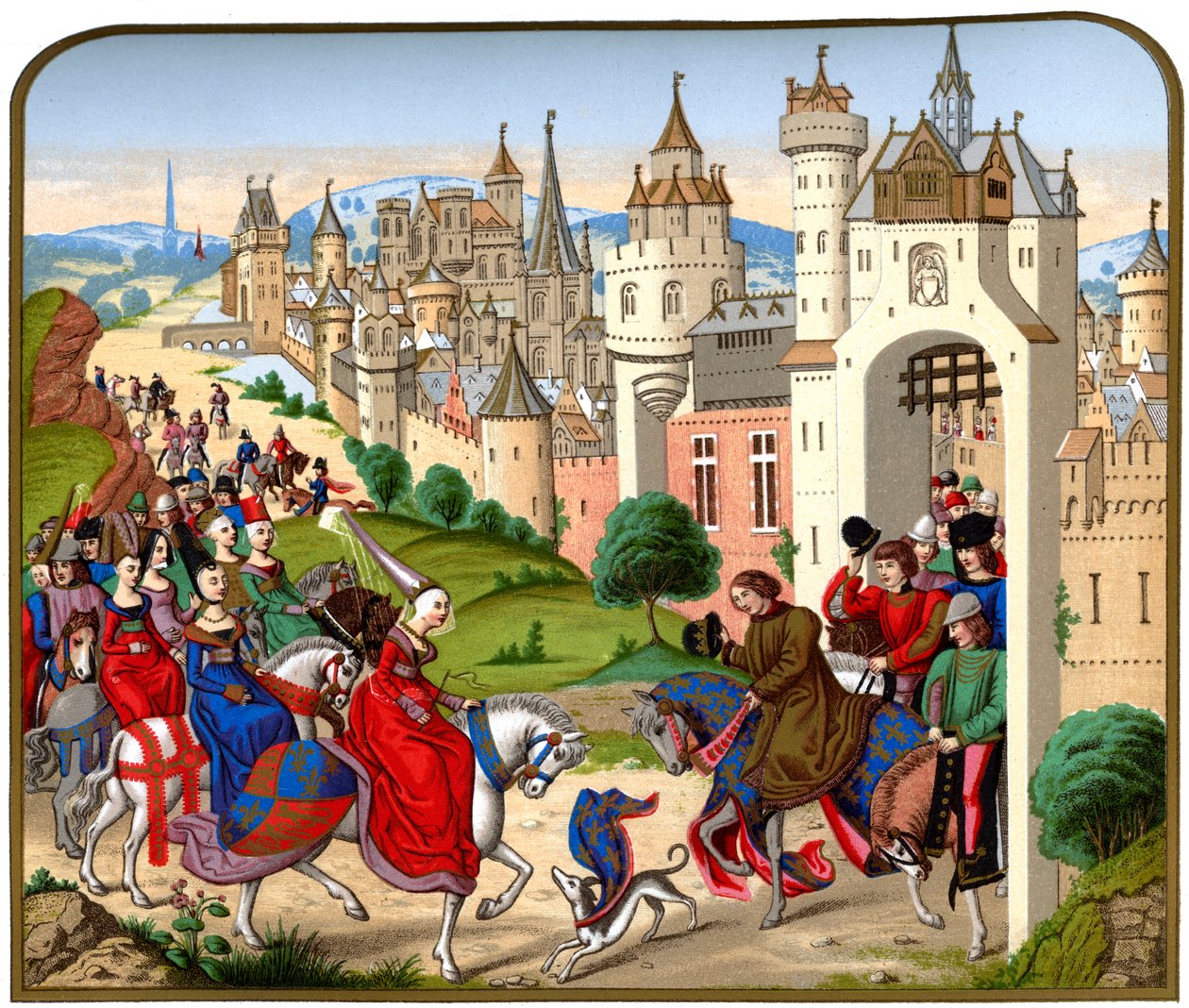 Ingresso della regina Isabeau di Baviera a Parigi, c1500, 1870 da Franz Kellerhoven