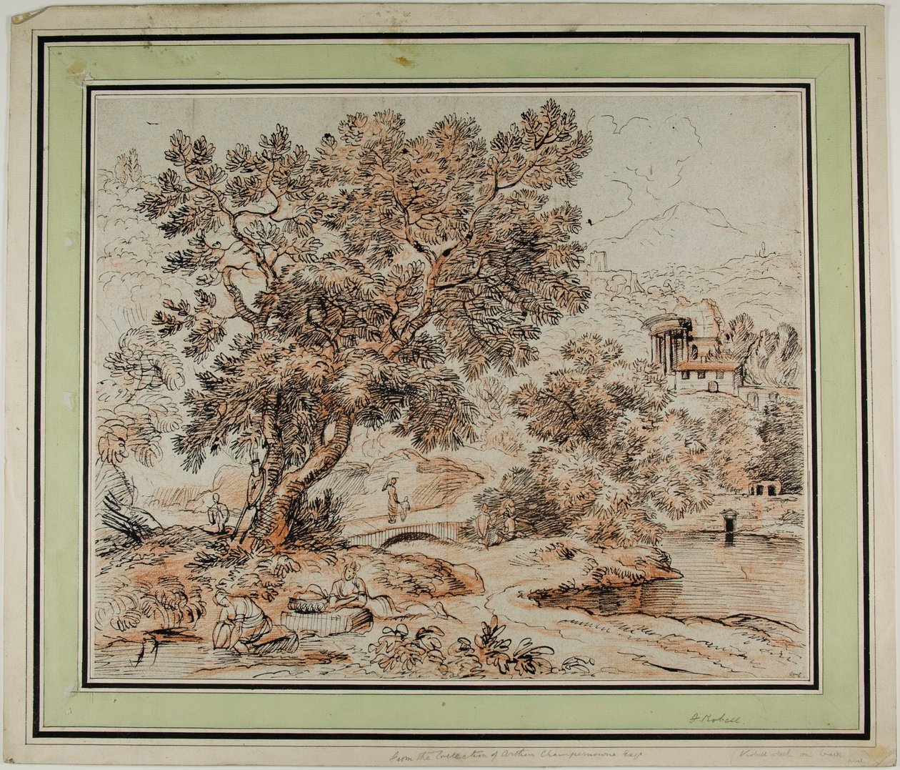 Figure in paesaggio idilliaco all