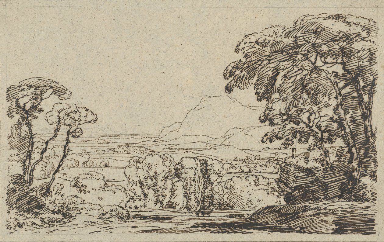Paesaggio con valle tra le montagne da Franz Kobell