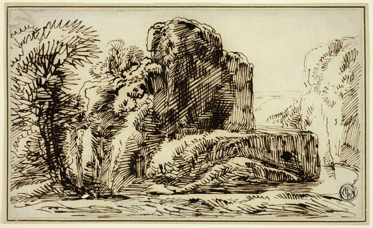 Rocce, alberi e fiume da Franz Kobell