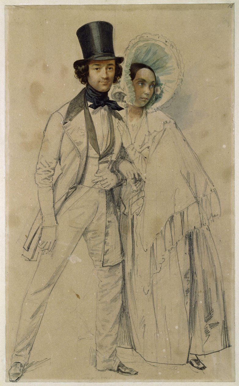 I coniugi Paul e Amalie Taglioni (Studio per il dipinto «Parata del primo reggimento della guardia a piedi», 1839) da Franz Krüger