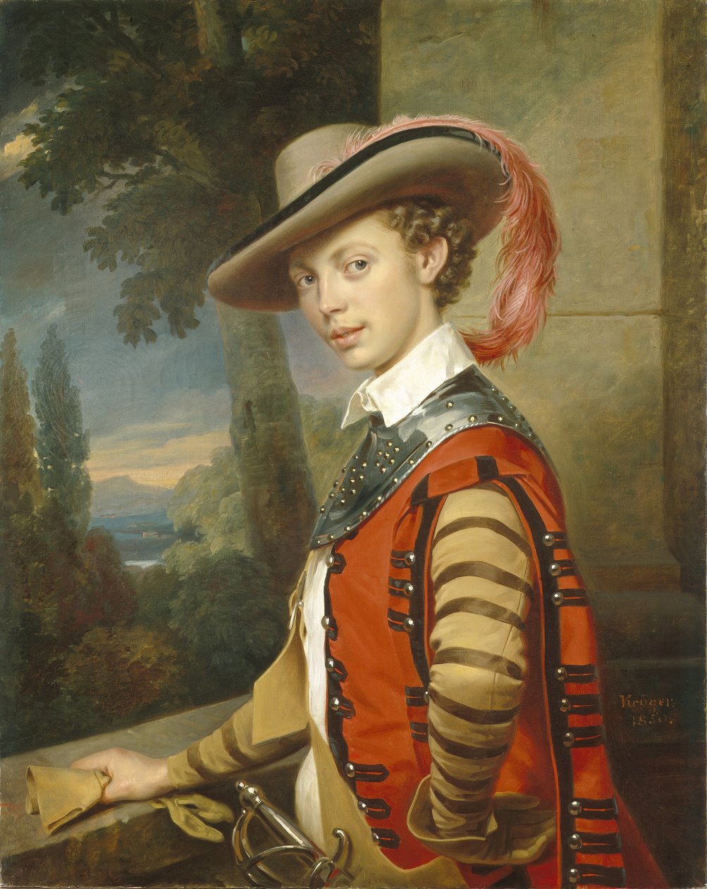 Ritratto del principe Nikolai Saltykov in costume, 1850 da Franz Krüger