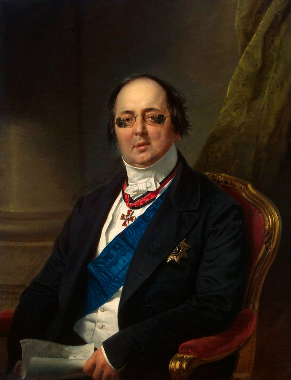 Ritratto del conte Alexander Kushelev-Bezborodko, 1851-1852 da Franz Kruguer