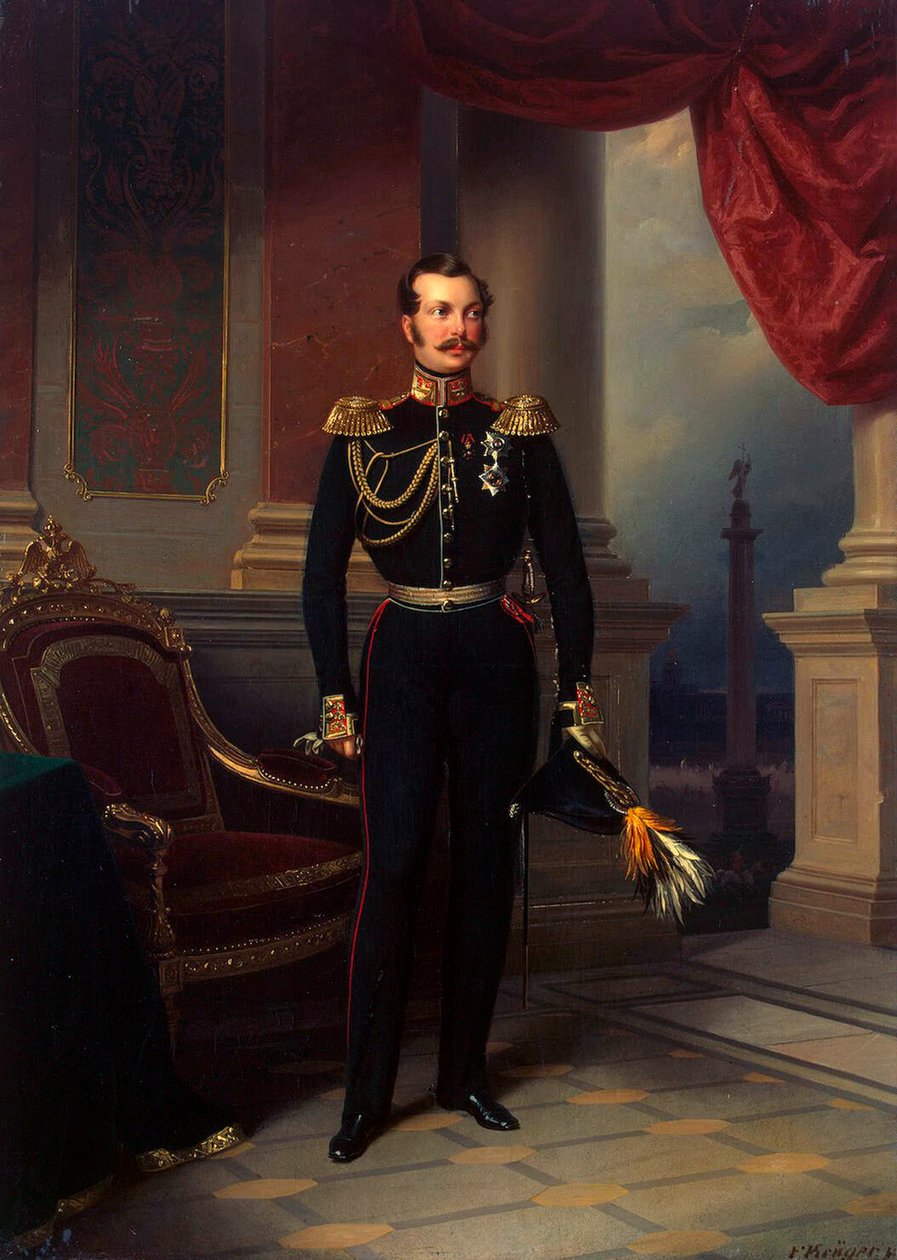 Ritratto del principe ereditario Alessandro Nikolaevič, 1818-1881, c1840 da Franz Kruguer