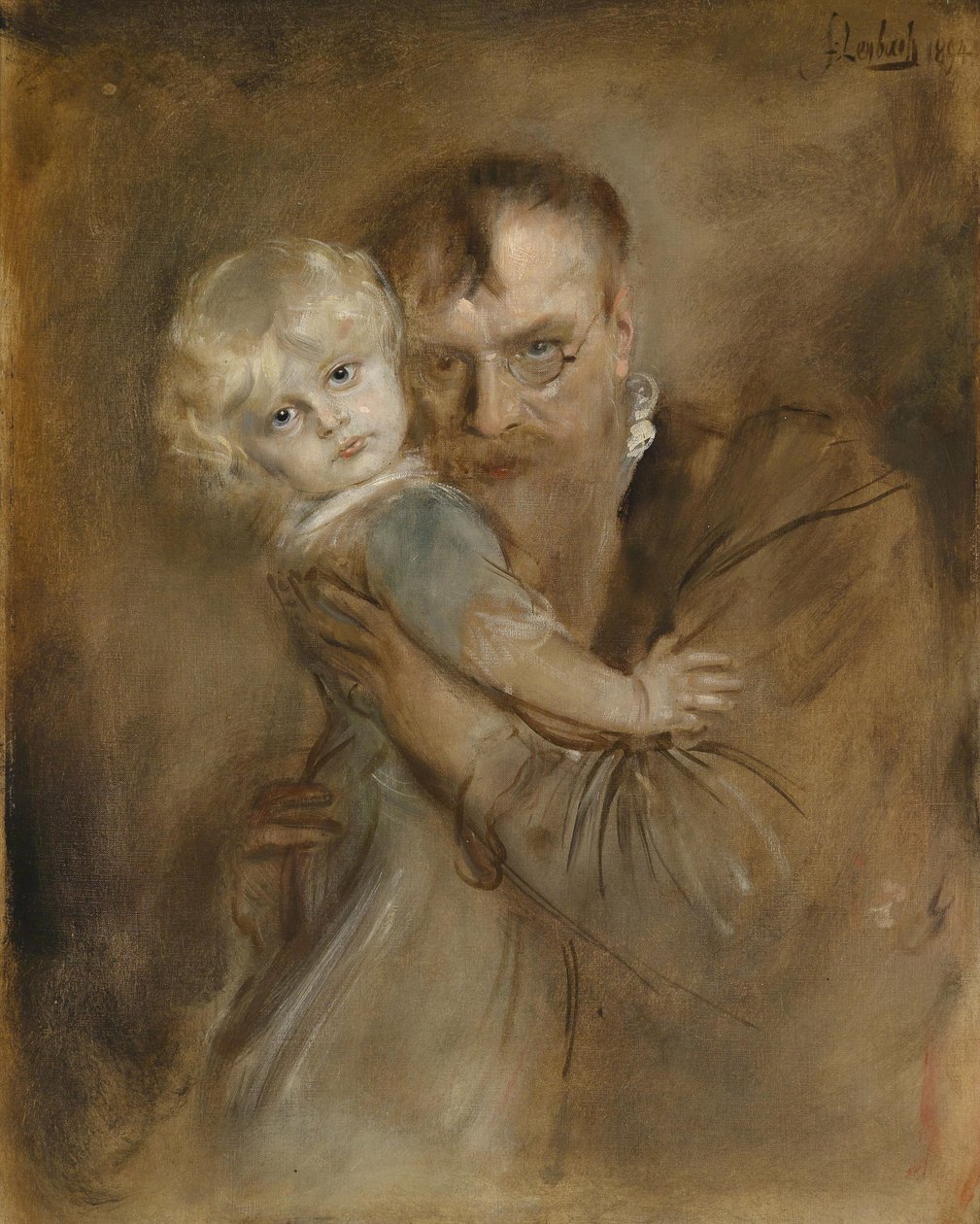 Autoritratto con la figlia Marion da Franz von Lenbach