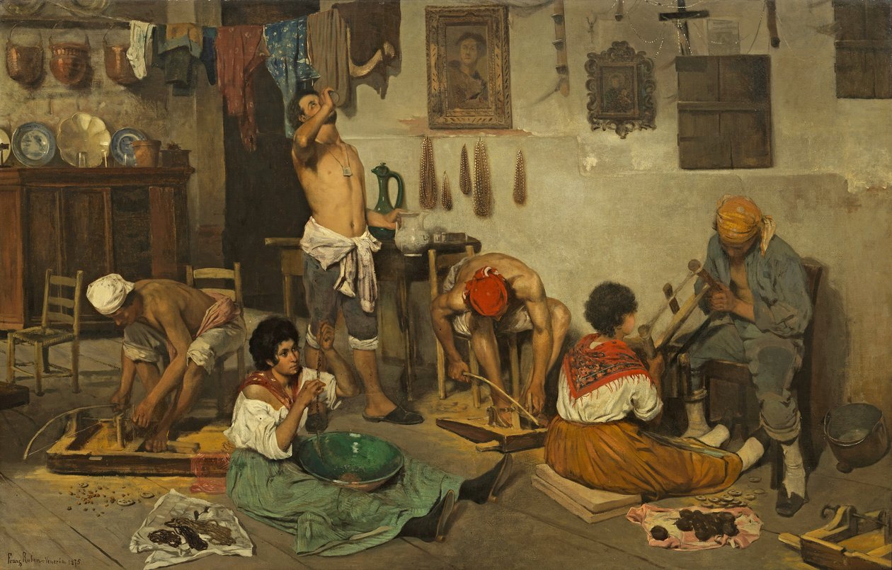 Italiano: Tornitori di rosari veneziani Tornitori di rosari veneziani da Franz Leo Ruben