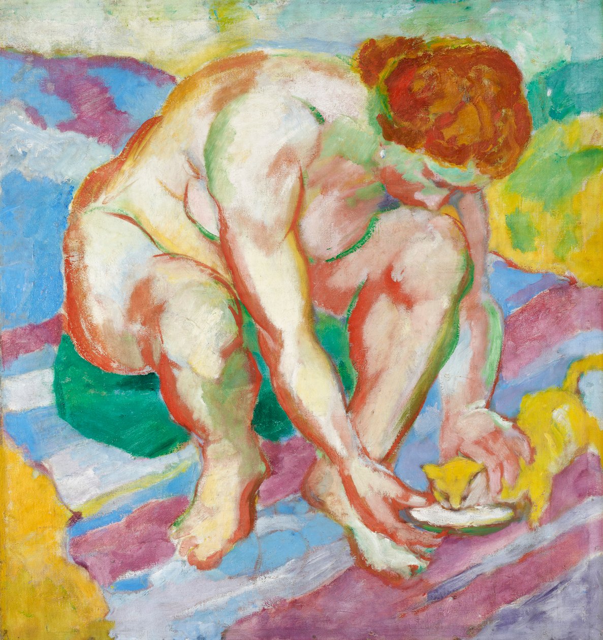 Nudo con gatto da Franz Marc