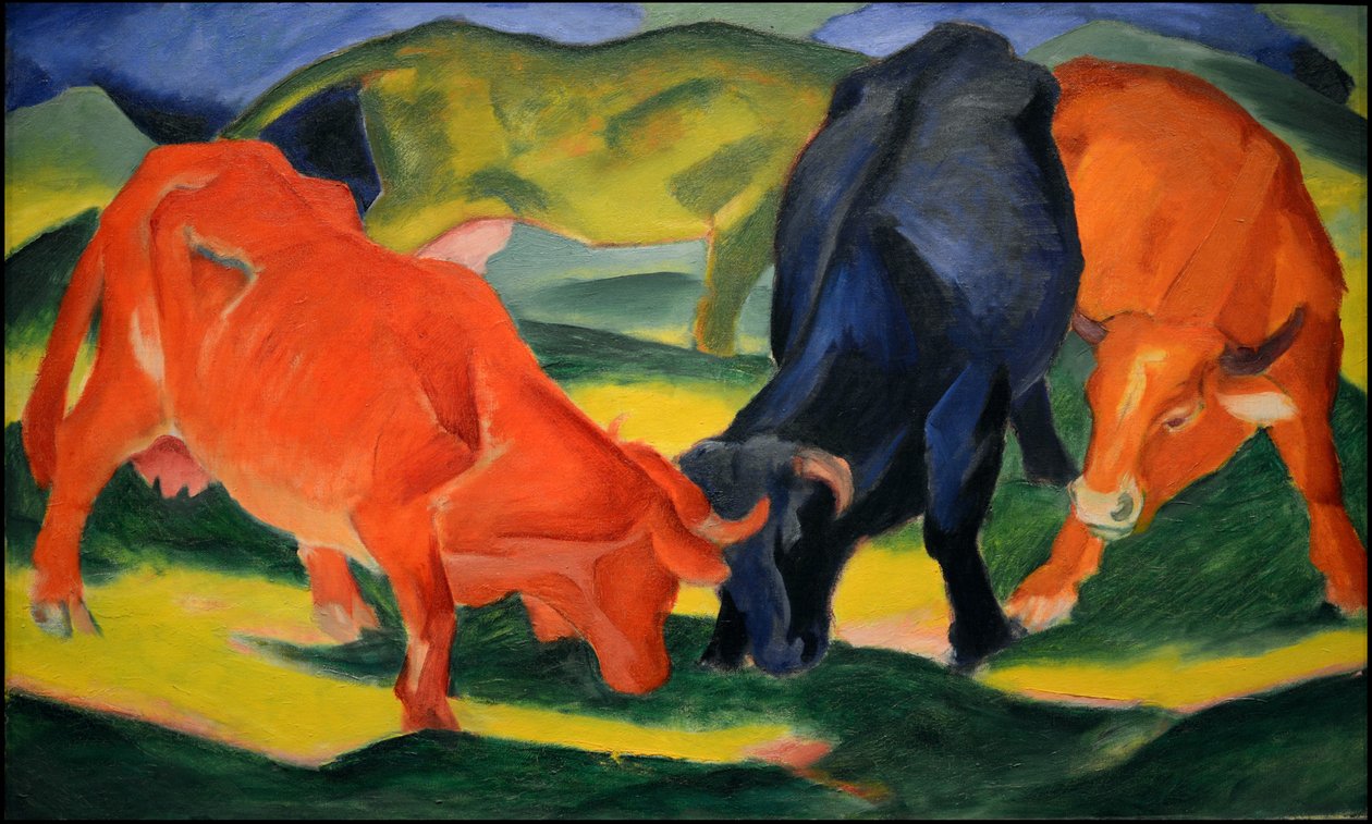 Mucche che combattono, 1911 da Franz Marc