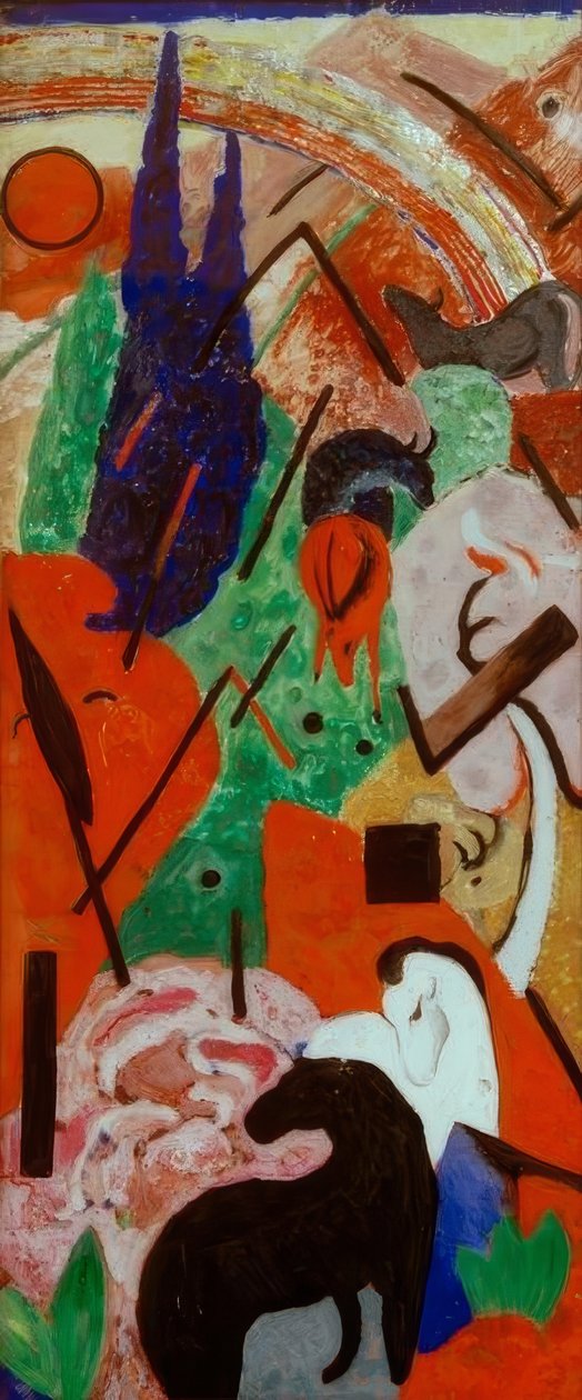 Paesaggio con animali e arcobaleno da Franz Marc