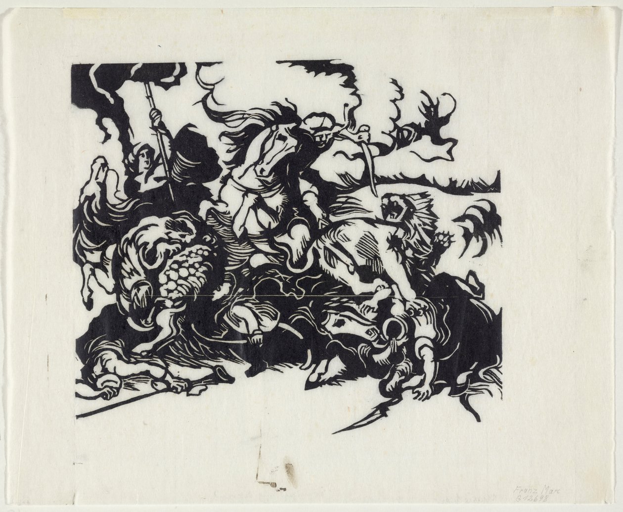 Caccia al leone secondo Delacroix da Franz Marc