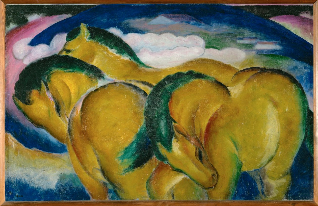 I piccoli cavalli gialli (pittura su tela) da Franz Marc