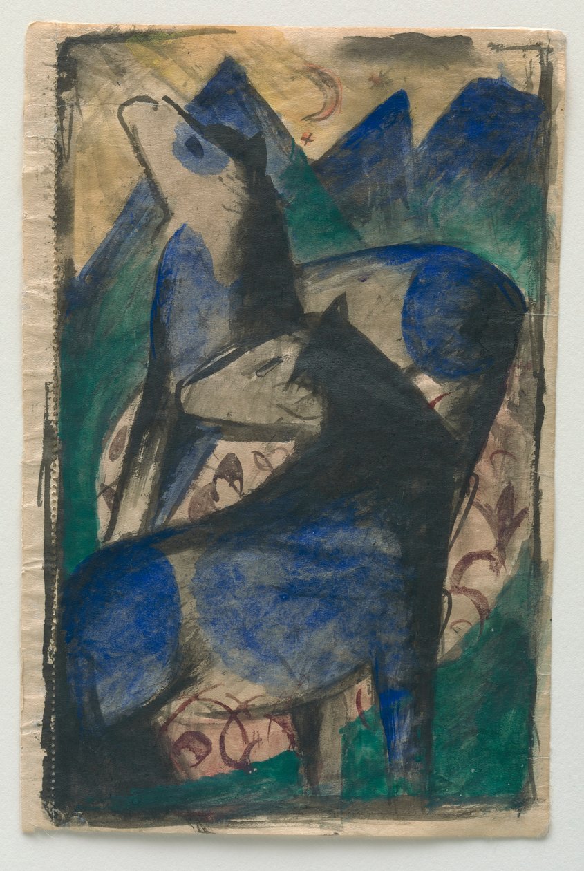 Due cavalli blu. da Franz Marc