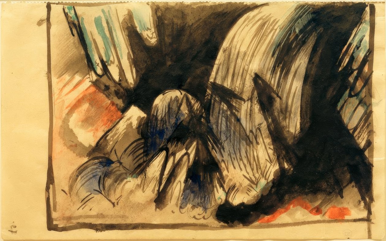 Cascata in montagna da Franz Marc