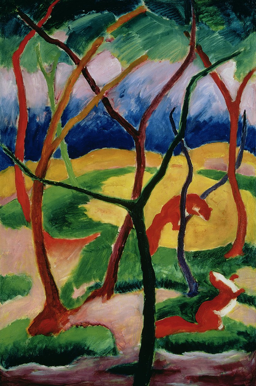 Donnole che giocano, 1911 da Franz Marc