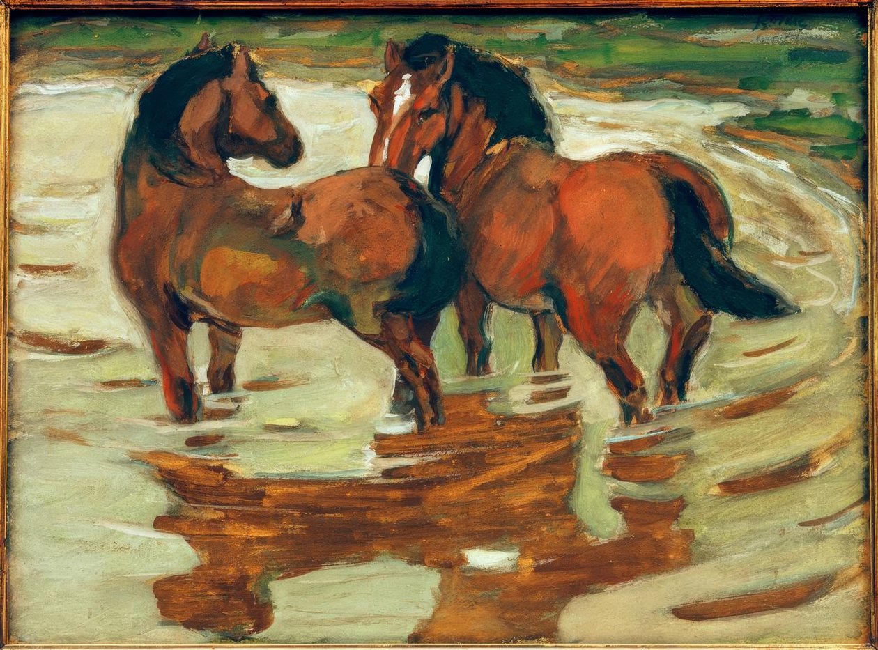 Due cavalli al bagno da Franz Marc