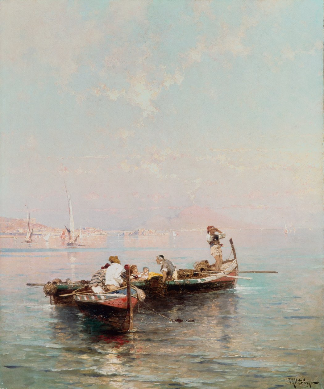 Barca da pesca nella baia di Napoli da Franz Richard Unterberger
