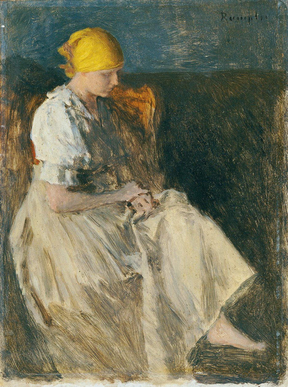 Ragazza seduta da Franz Rumpler