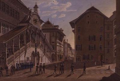 Il Gran Consiglio di Berna lascia il Municipio da Franz Schmidt