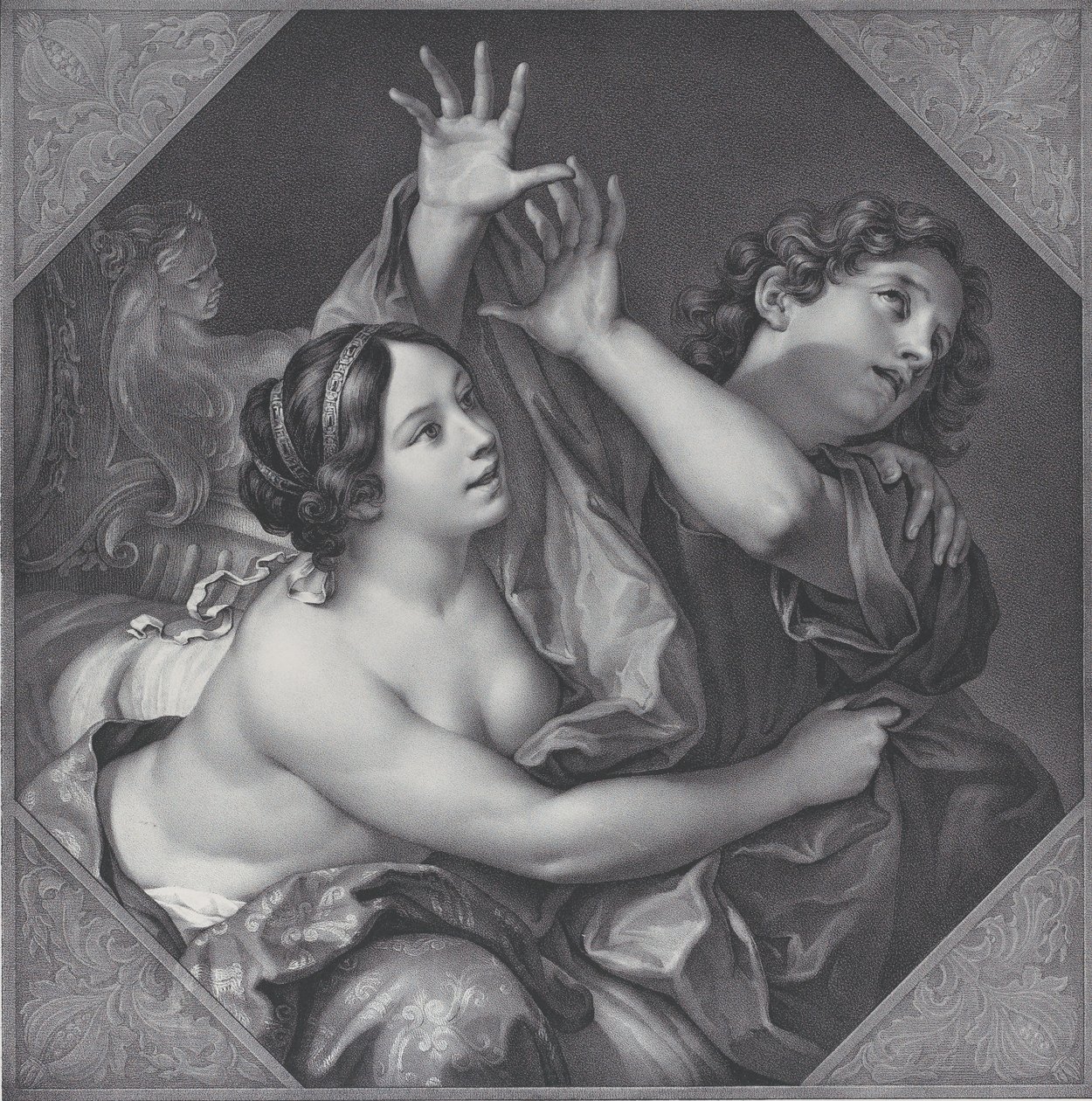 Giuseppe e la moglie di Potifar, 1837 da Franz Seraph Hanfstaengl