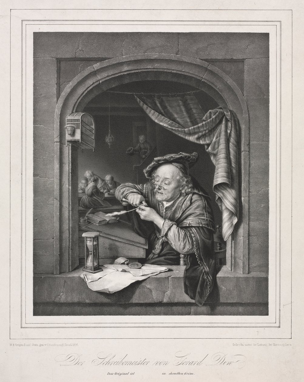 Il maestro di scrittura della vecchia scuola da Franz Seraph Hanfstaengl