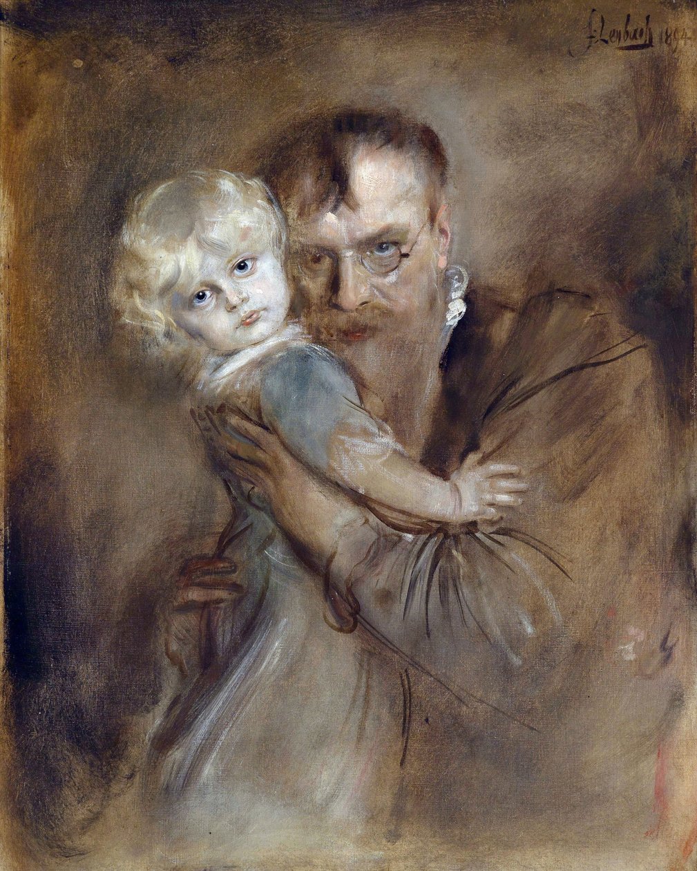 Autoritratto con la figlia Marion da Franz Seraph von Lenbach