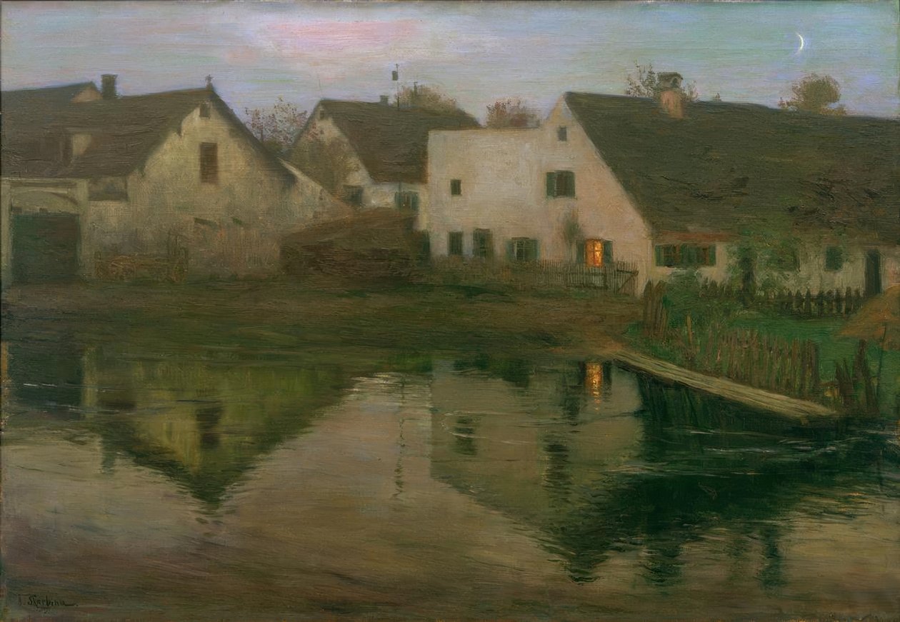 Sera nel villaggio da Franz Skarbina