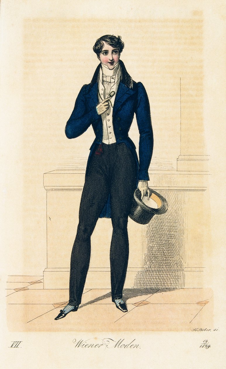 Gentiluomo con sopragonna blu scuro da Franz Stober