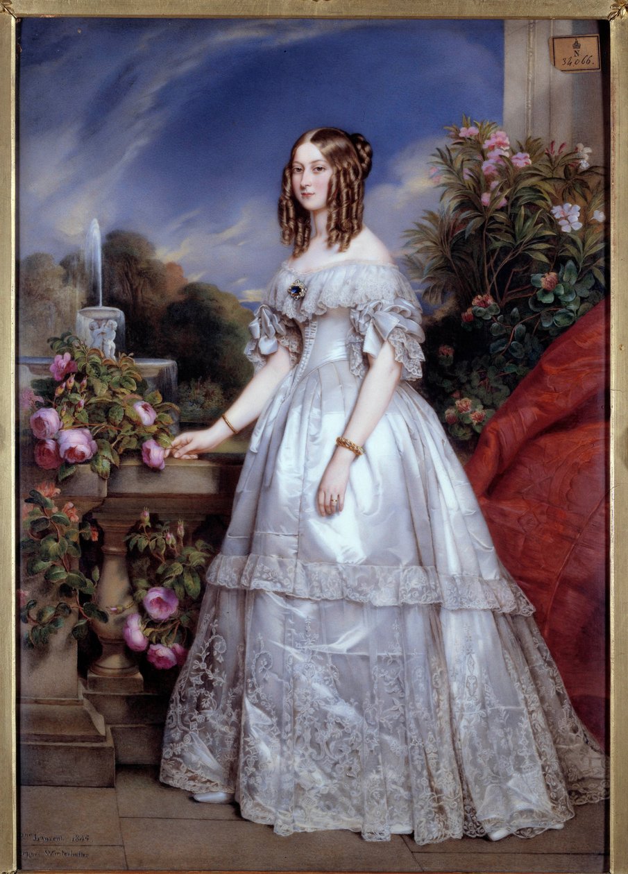 Ritratto della Duchessa di Nemours Vittoria di Sassonia-Coburgo-Gotha da Franz Xaver  Winterhalter (after)