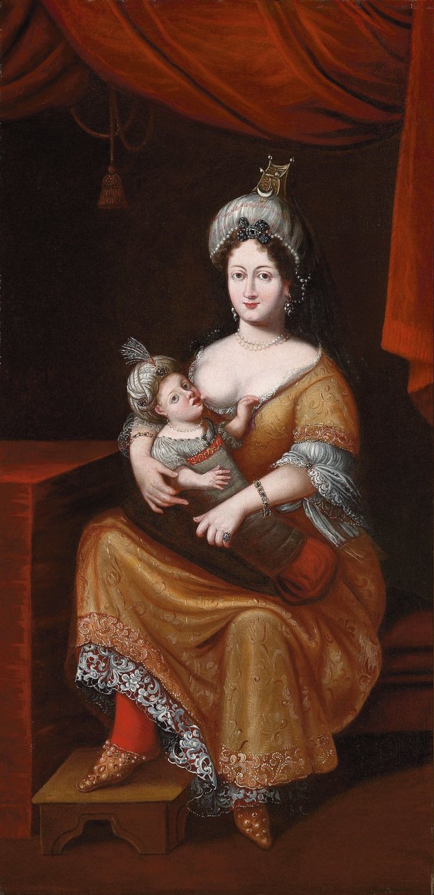 Kösem Sultan e suo figlio, il futuro sultano Murad IV o sultano Ibrahim, secondo quarto del XVII secolo da Franz and Gemminger Herrmann