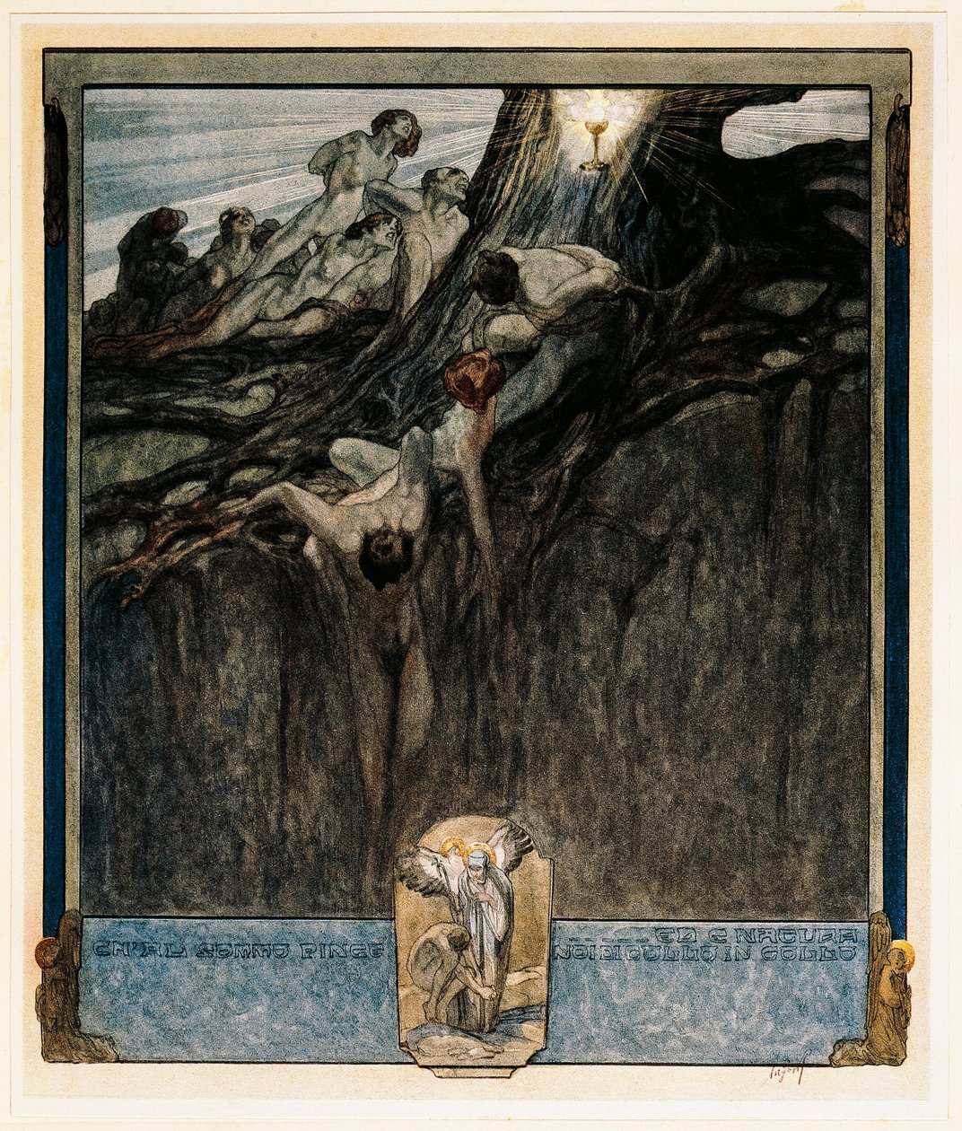 Austria, Vienna, Illustrazione della Divina Commedia di Dante Alighieri (Paradiso, Canto IV) di Franz von Bayros da Franz von (1866 1924) Bayros