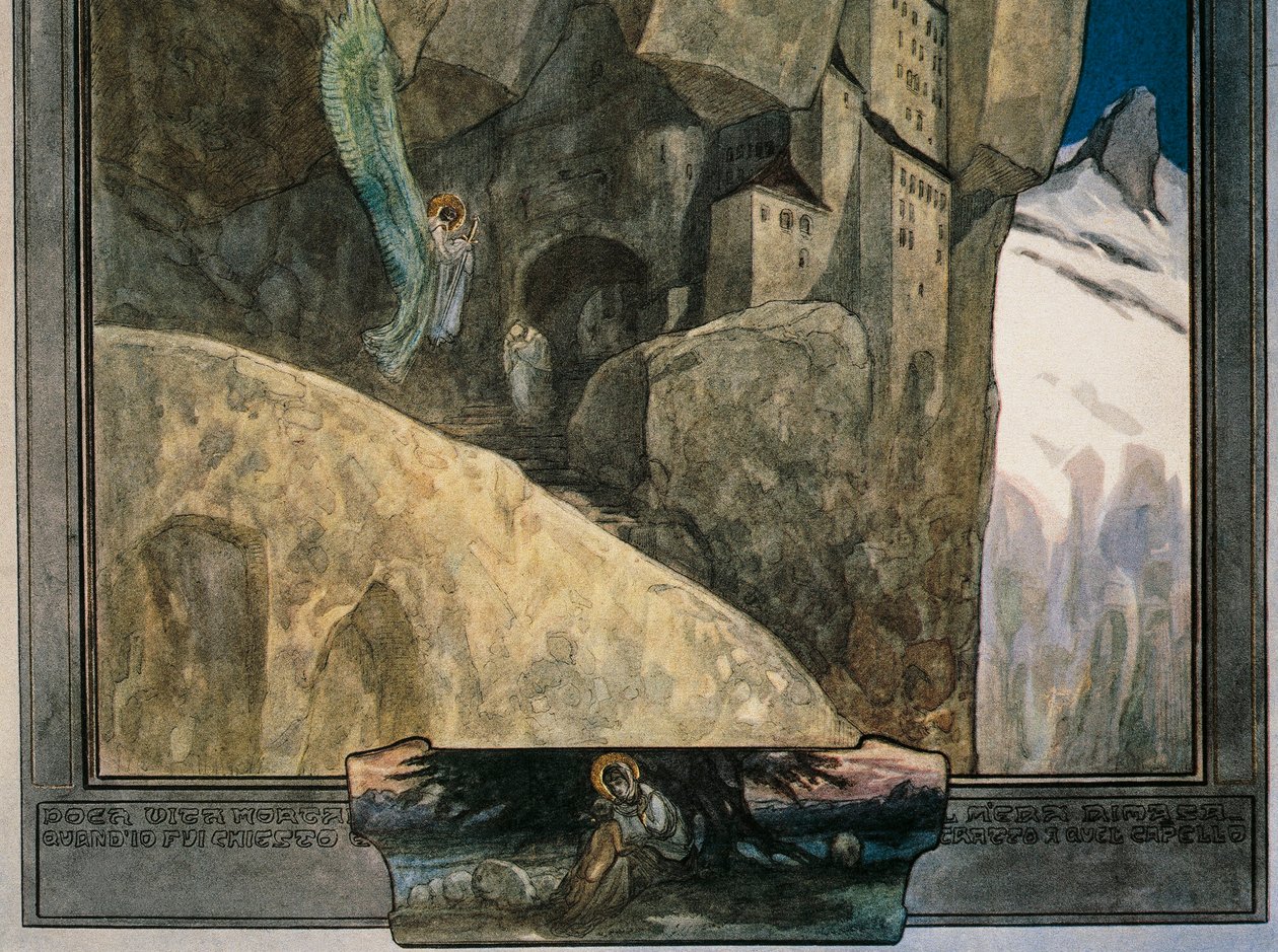 Austria, Vienna, Illustrazione della Divina Commedia di Dante Alighieri (Paradiso, Canto XXI) di Franz von Bayros (dettaglio) da Franz von (1866 1924) Bayros