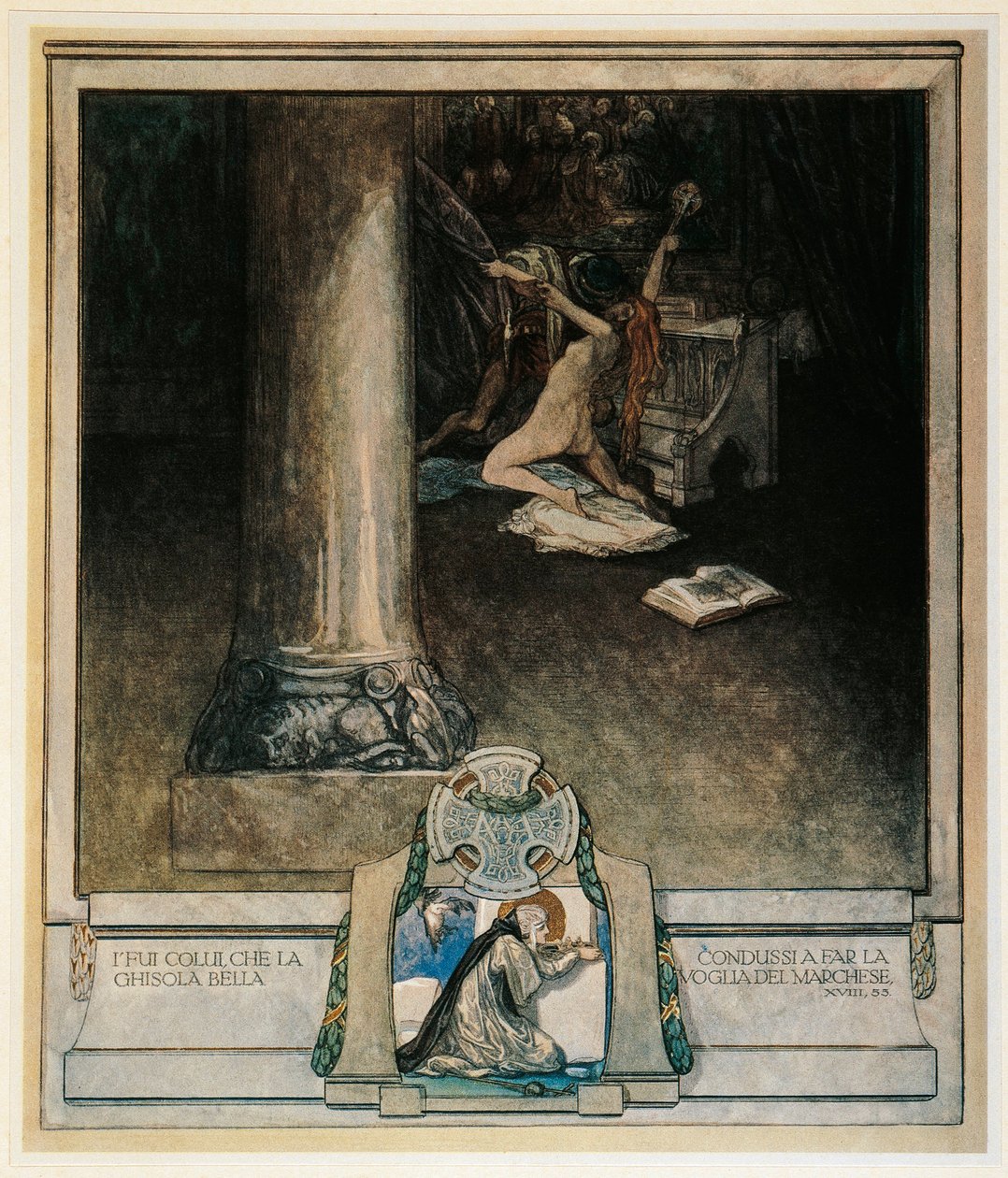 Austria, Vienna, Illustrazione della Divina Commedia di Dante Alighieri (Inferno, Canto XVIII) di Franz von Bayros da Franz von (1866 1924) Bayros