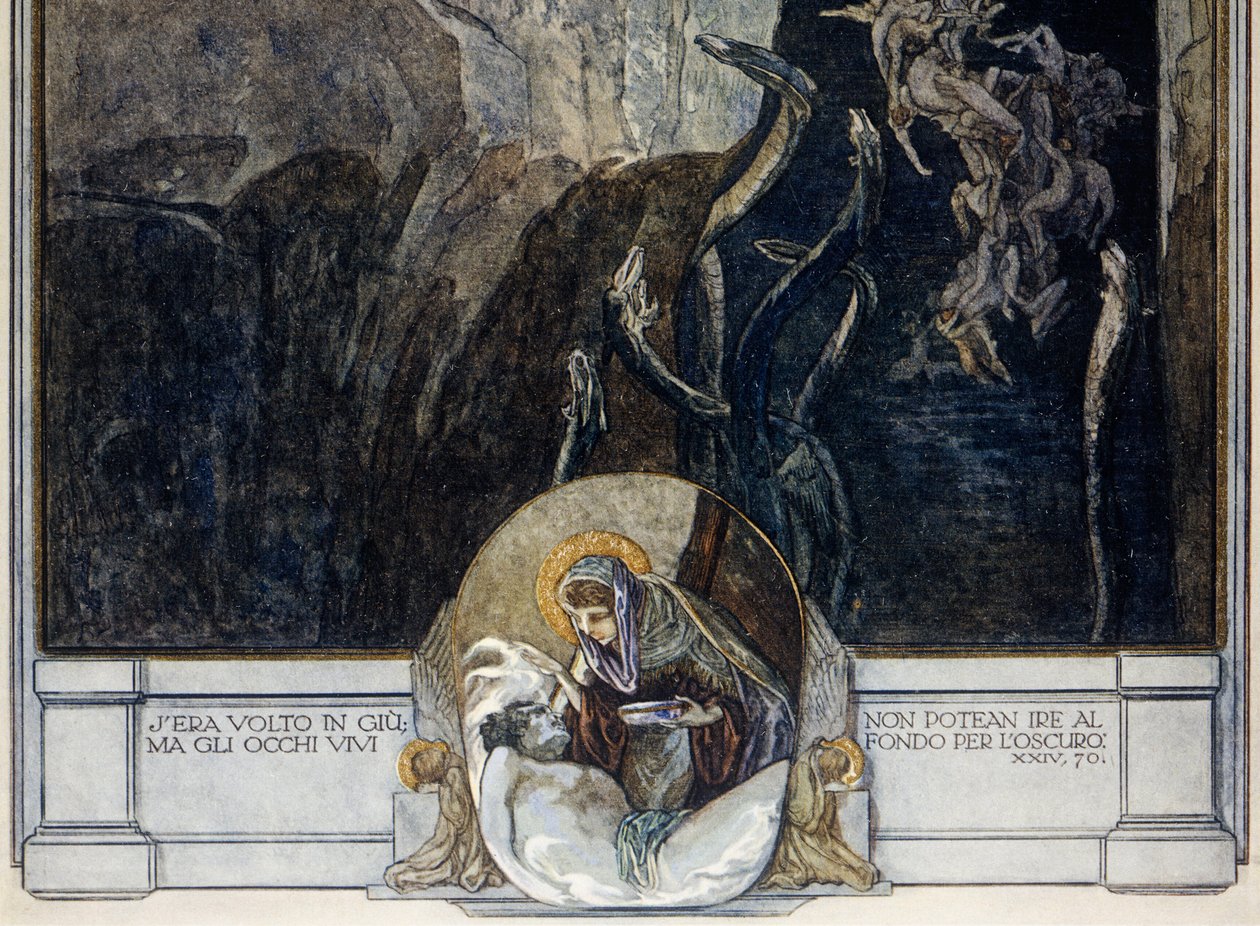 Austria, Vienna, Illustrazione della Divina Commedia di Dante Alighieri (Inferno, Canto XXIV) di Franz von Bayros (dettaglio) da Franz von (1866 1924) Bayros