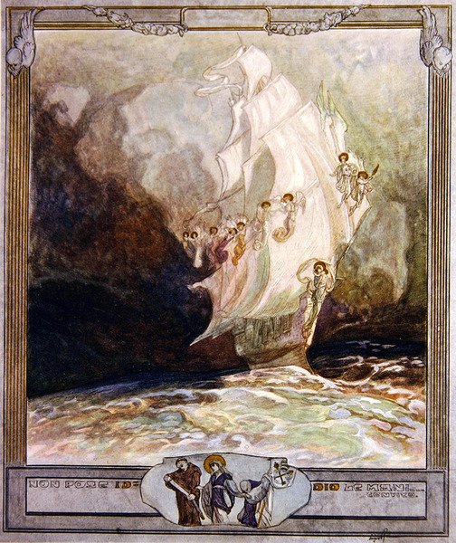 Illustrazione dalla Divina Commedia di Dante, Paradiso, Canto XXVII da Franz von Bayros