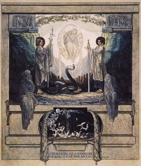 Illustrazione dalla Divina Commedia di Dante, Purgatorio, Canto VIII: 24 da Franz von Bayros