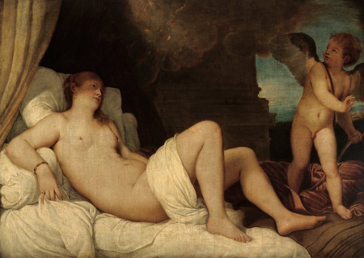 Danae, copia dal dipinto di Tiziano a Napoli da Franz von Lenbach