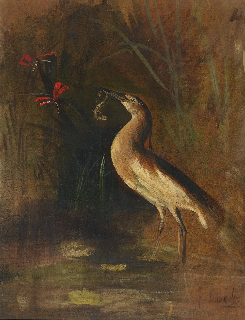 Airone e salamandra da Franz von Lenbach