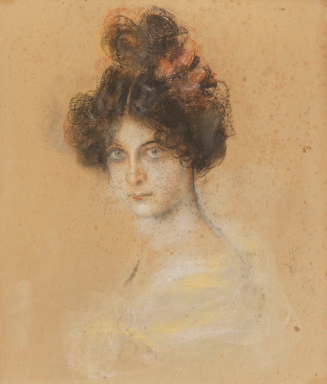 Franz von Lenbach - Ritratto della ballerina australiana di cancan Saharet, 1899 da Franz von Lenbach