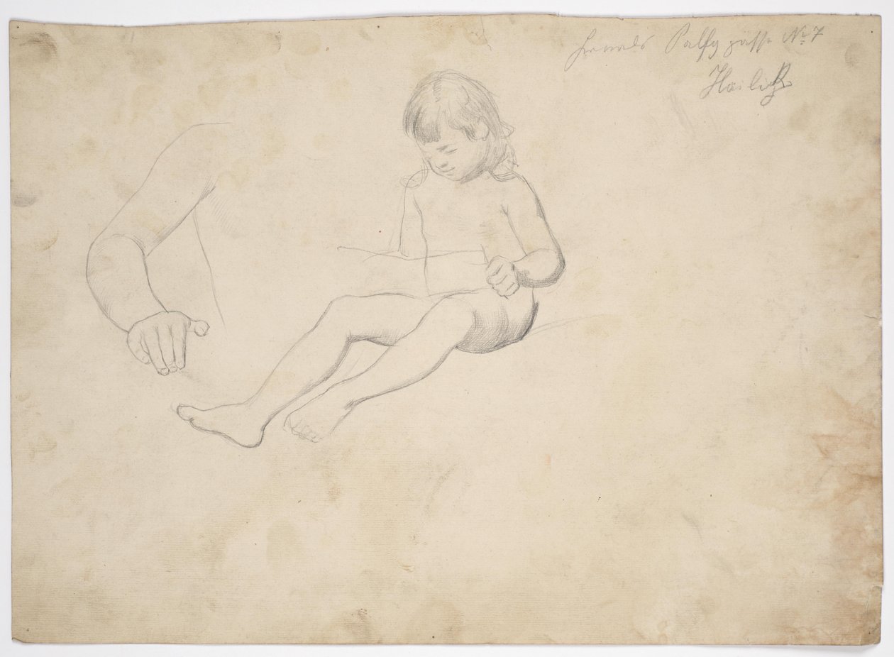 Studio di nudo di un bambino seduto che legge da Franz von Matsch