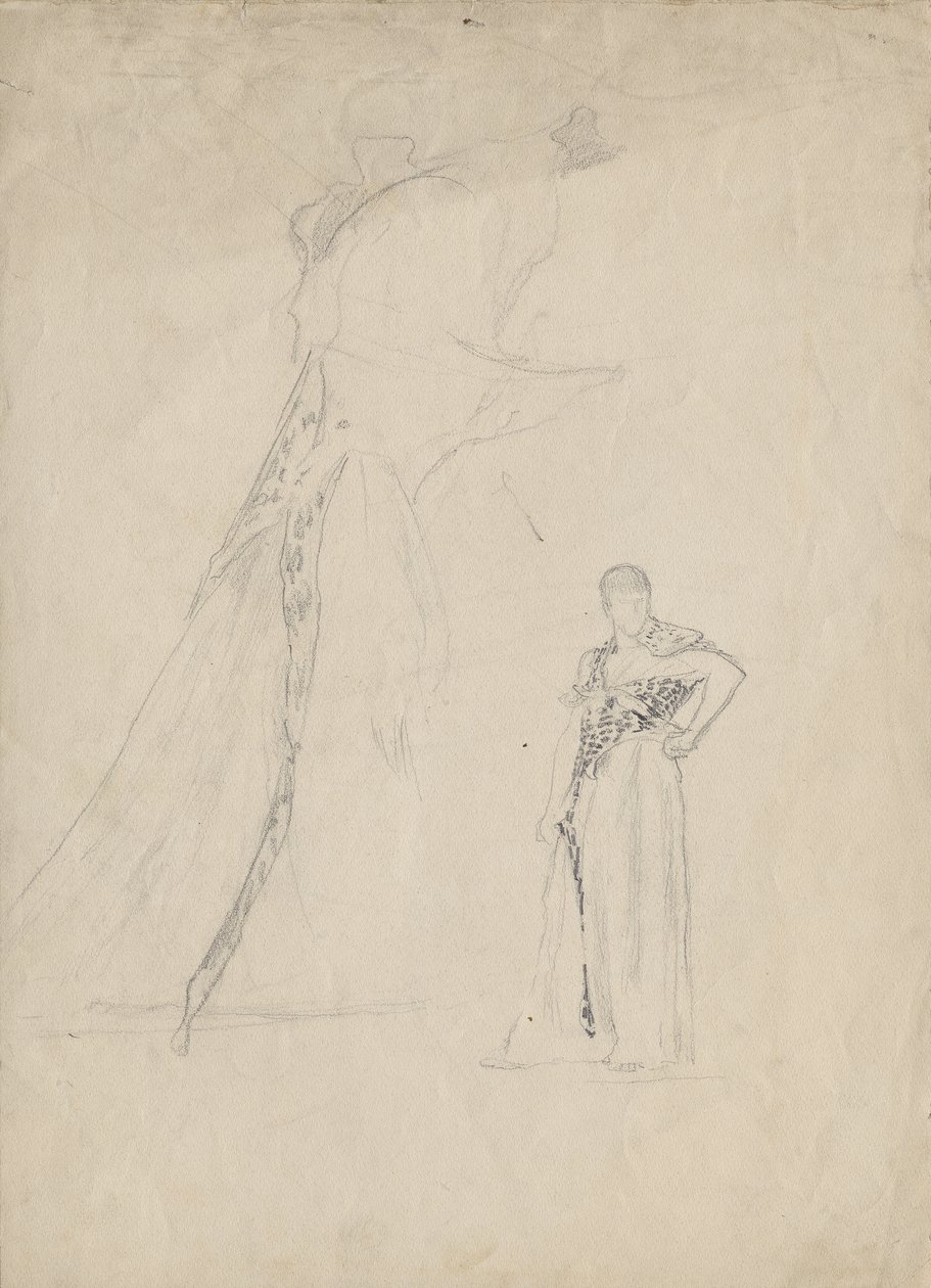 Studio di drappeggio con pelle di leopardo da Franz von Matsch