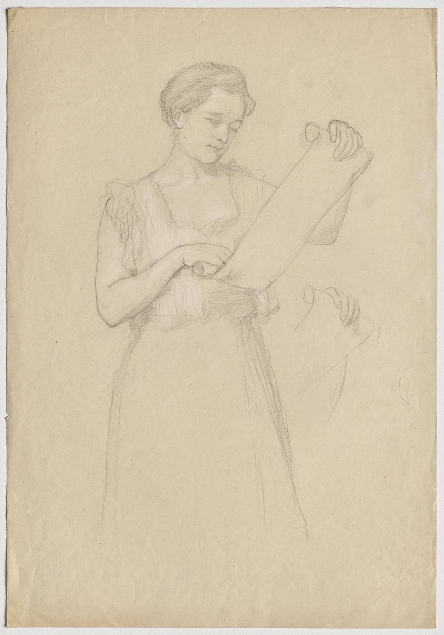 Ragazza che legge una pergamena da Franz von Matsch