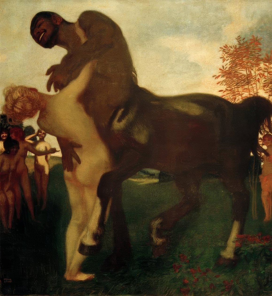 Centauro e ninfa da Franz von Stuck