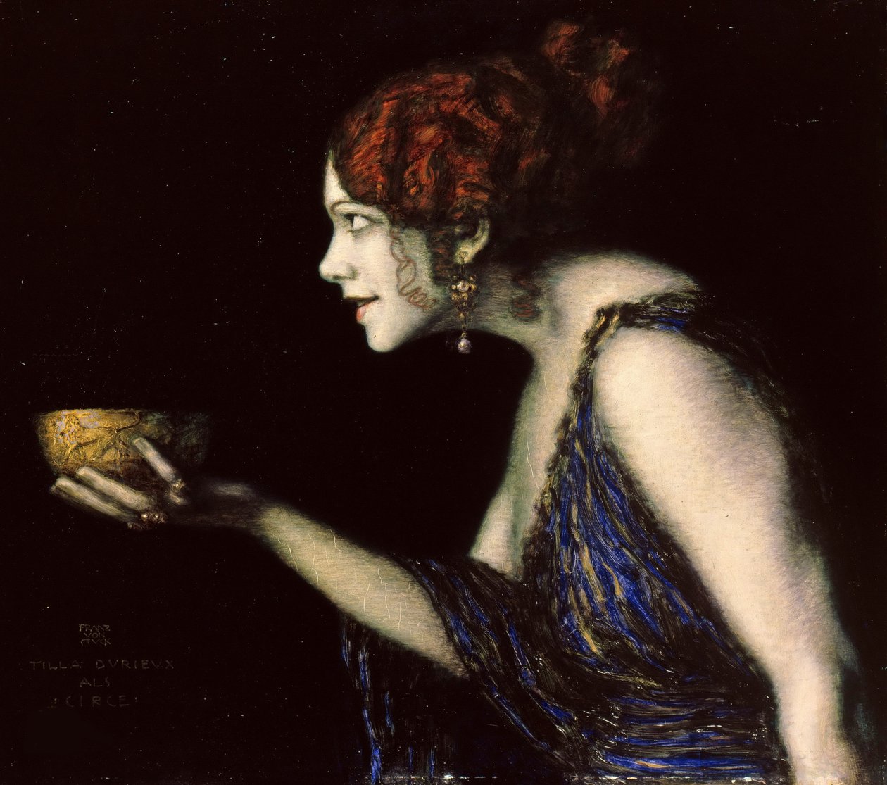 Tilla Durieux 1880-1971 come Circe, c.1913 da Franz von Stuck