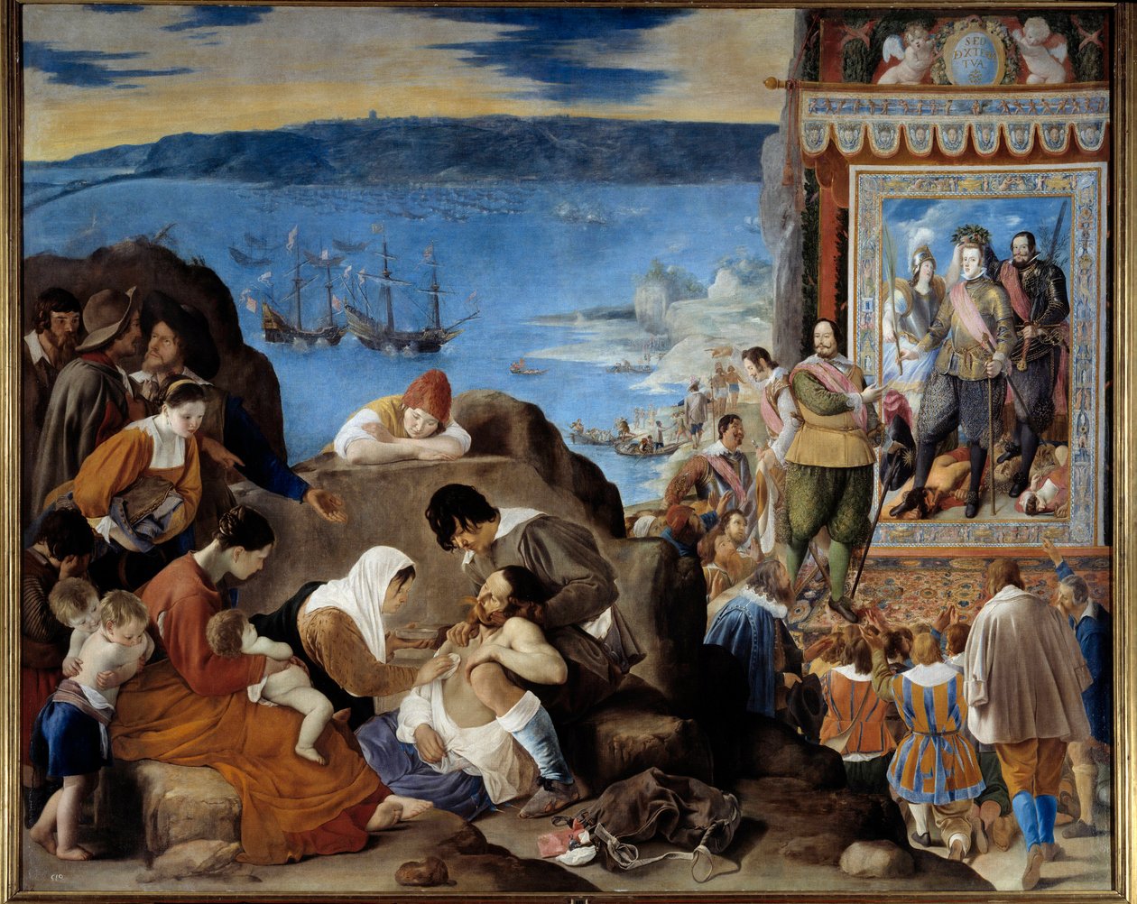 Allegoria della presa di Salvador de Bahia (Brasile) da parte di un esercito portoghese, spagnolo e indiano comandato da Fadrique Alvarez de Toledo y Mendoza (1580-1634) il 1 maggio 1625 da Fray Juan Batista Maino or Mayno