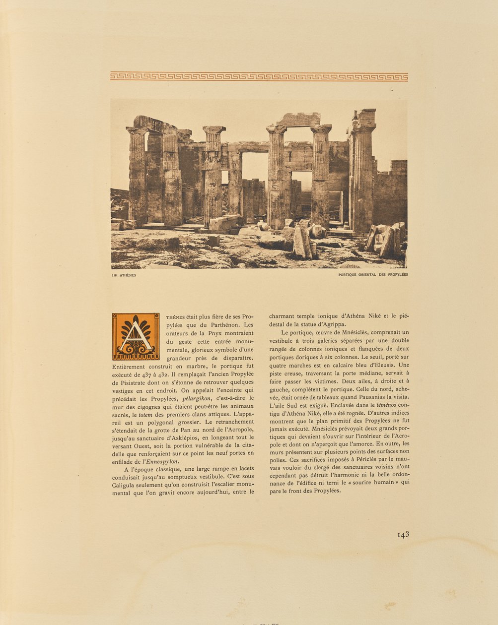 Atene. Portico orientale dei Propilei da Frédéric Boissonnas