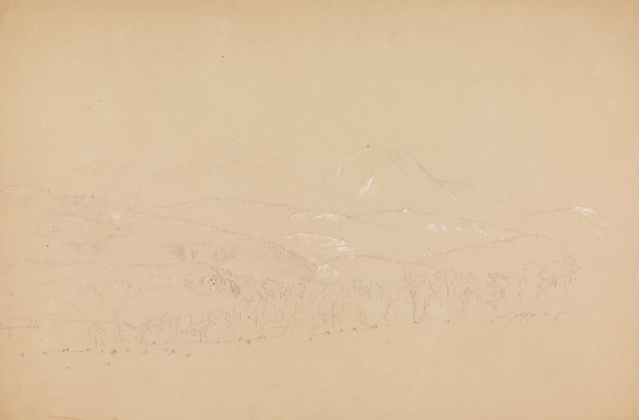 Vista lontana del Katahdin mostrato da ovest da Frederic Edwin Church